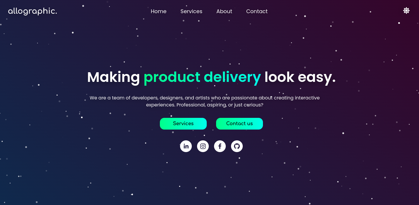 Screenshot of allographic.io homepage